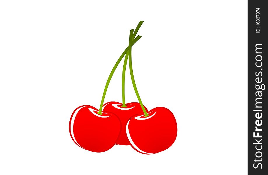 Cherries on a white background. Cherries on a white background