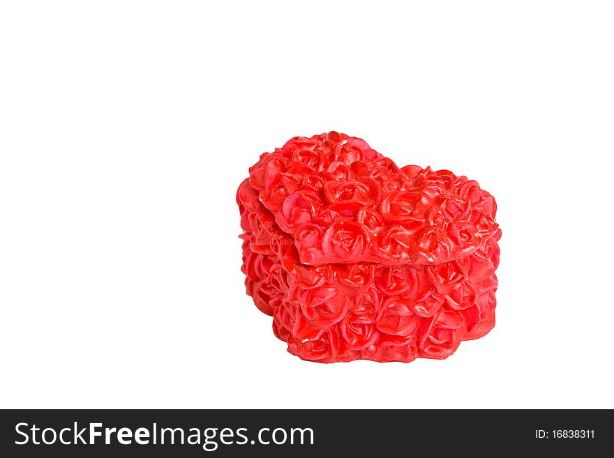Red valentine's box on white background. isolated