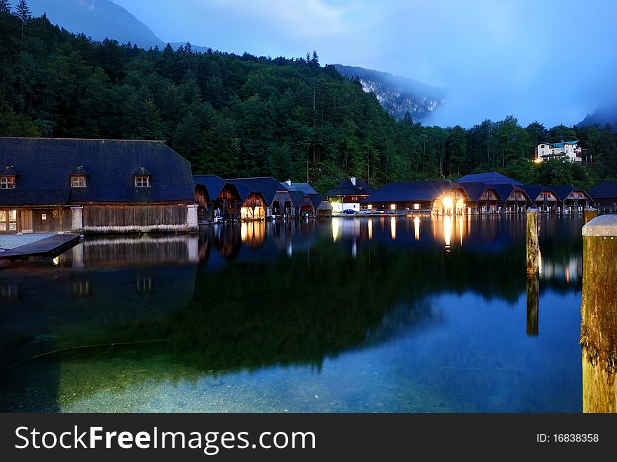 Night view of the lake in the mountain. Night view of the lake in the mountain