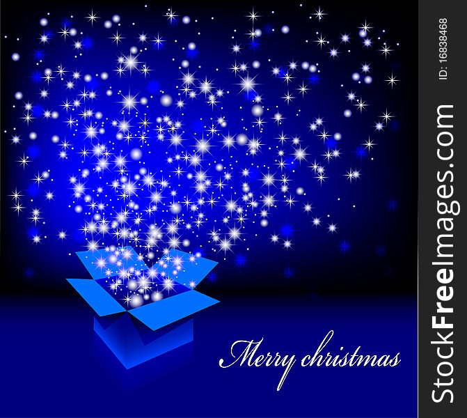 Christmas illustration on a blue background. Vector. Christmas illustration on a blue background. Vector.