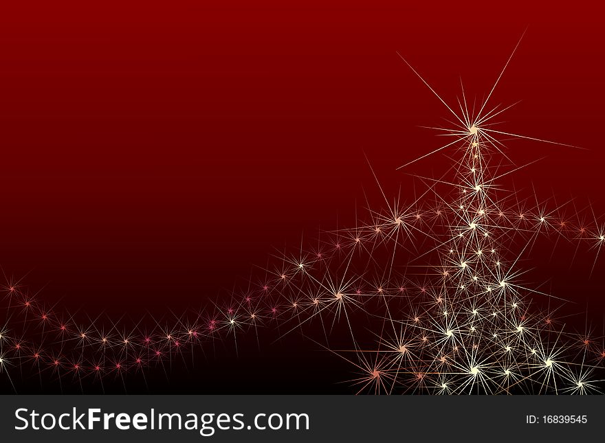 Stylized shiny Christmas tree with a place for text. Stylized shiny Christmas tree with a place for text