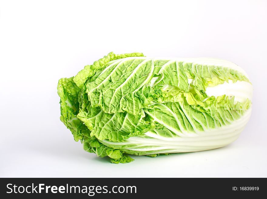 Juicy cabbage isolated on the white background