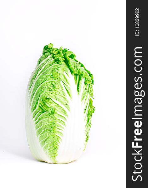 Fresh cabbage isolated on the white background