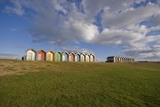 Colorful Beach Huts Stock Images