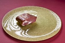 Raw Meat On A Plate Royalty Free Stock Images