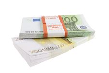 Packs Of Banknotes Of Euro Royalty Free Stock Photos Packs Of Banknotes Of Euro Royalty Free Stock Photos