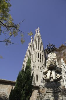 Temple / Church Of The Sagrada Familia, Barcelona Royalty Free Stock Photography Temple / Church Of The Sagrada Familia, Barcelona Royalty Free Stock Photography