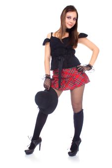 Gothic Girl In Mini Skirt With Hat Stock Images Gothic Girl In Mini Skirt With Hat Stock Images