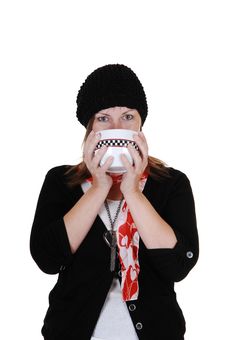 Girl Drinking Tea Royalty Free Stock Photography Girl Drinking Tea Royalty Free Stock Photography