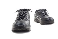 Black Leather Shoes On A White Background Royalty Free Stock Photography