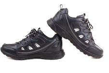 Black Leather Shoes On A White Background Royalty Free Stock Images Black Leather Shoes On A White Background Royalty Free Stock Images