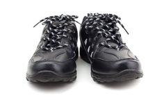 Black Leather Shoes On A White Background Stock Photography