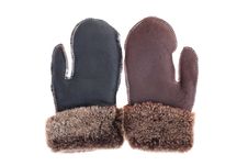 Leather Gloves With A White Background Stock Photography Leather Gloves With A White Background Stock Photography