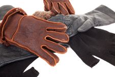 Leather Gloves With A White Background Royalty Free Stock Images Leather Gloves With A White Background Royalty Free Stock Images