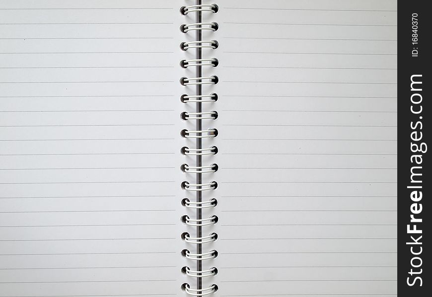 Open White two page notebook with line