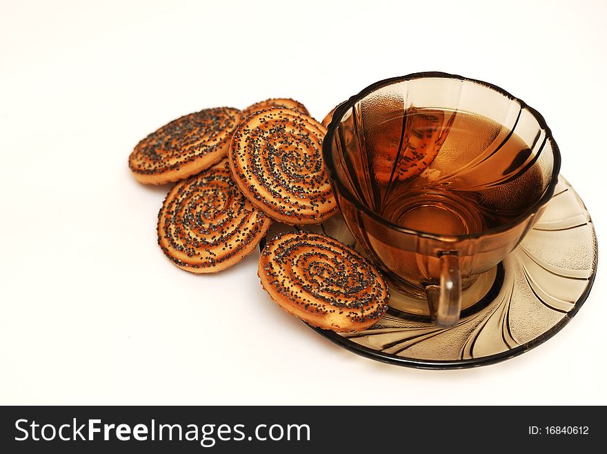 Cup of tea with cookies