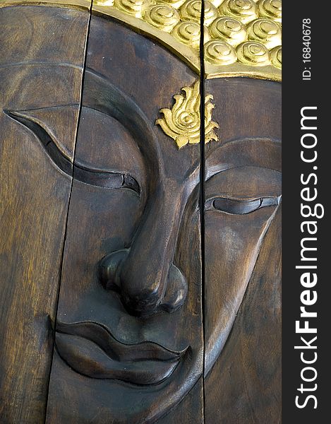 Wooden Buddha Image face