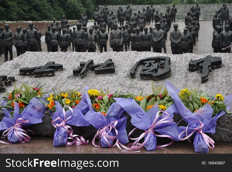 Communist monument and figure sculpture,for the War of Resistance Against Japan. Communist monument and figure sculpture,for the War of Resistance Against Japan