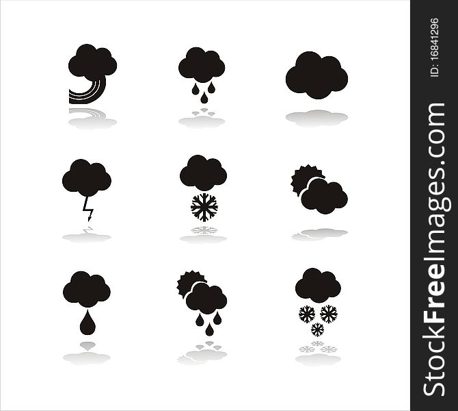 Set of 9  weather icons