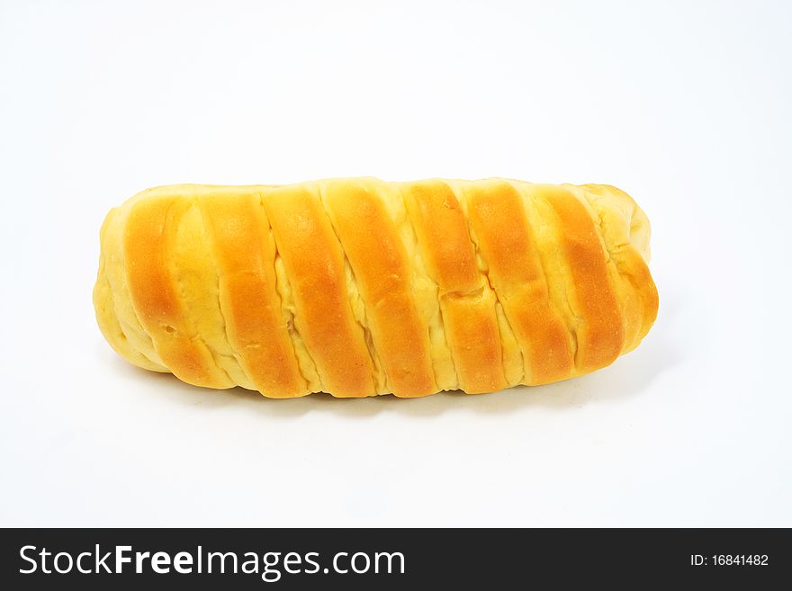 Sweet bread on white background.