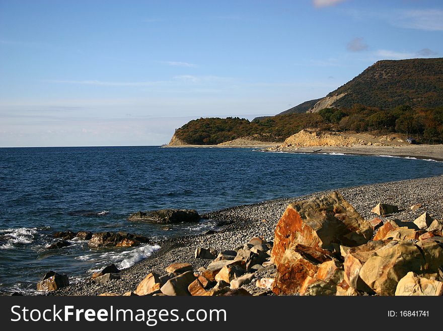 Wild coast of the black sea.