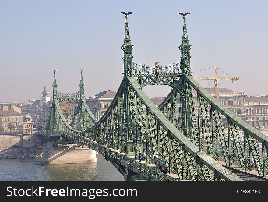 Freedom bridge on danube river in Budapest, Hungary, europe. Freedom bridge on danube river in Budapest, Hungary, europe