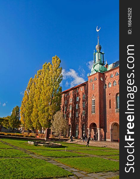 Cityhall in Stockholm, Sweden: Beautiful photograph in autumn with vivid colours