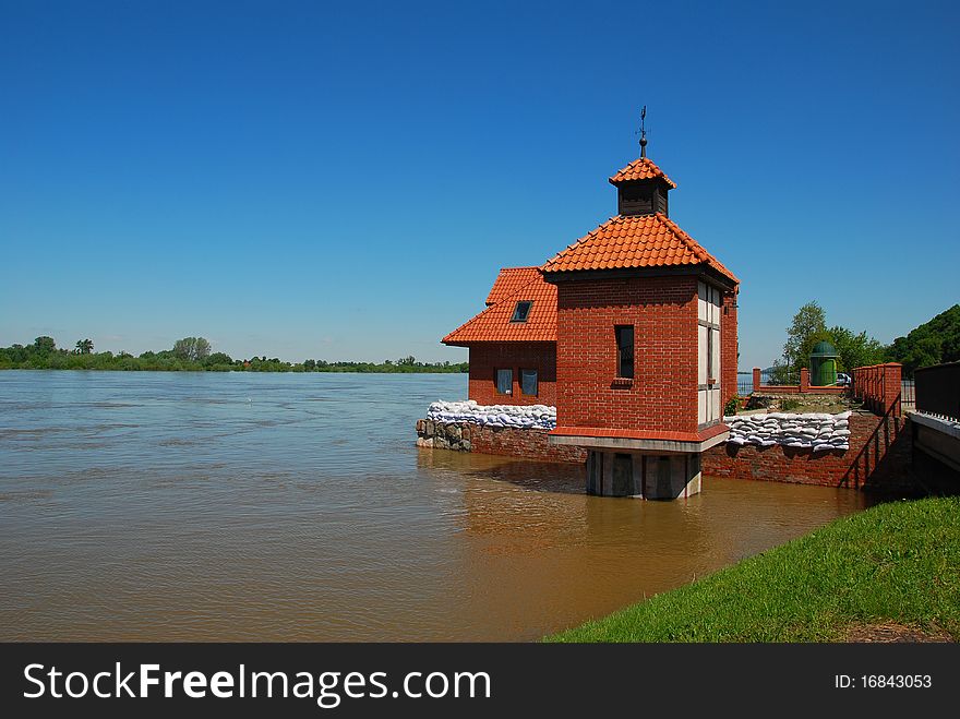 The flood at Wisla river