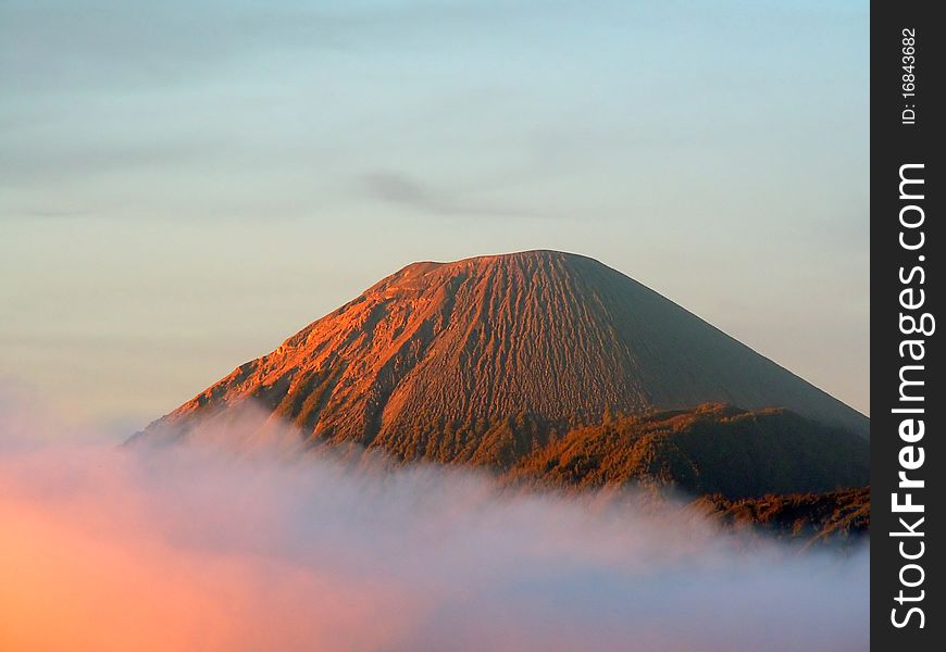 Volcano Semeru in Tengger Caldera, Java, Indonesia