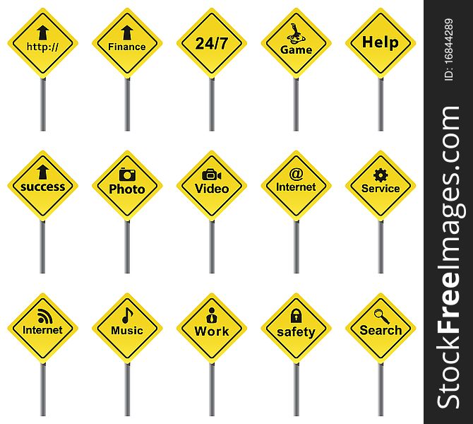 Set of traffic signs  format. Set of traffic signs  format.