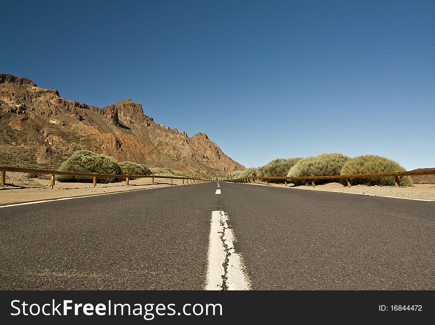 Low level of road taken in Santiago del Teide National Park. Low level of road taken in Santiago del Teide National Park