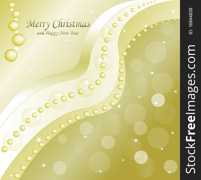 Greeting the Merry Christmas postcard with a picture of Christmas balls. Vector illustration. eps10