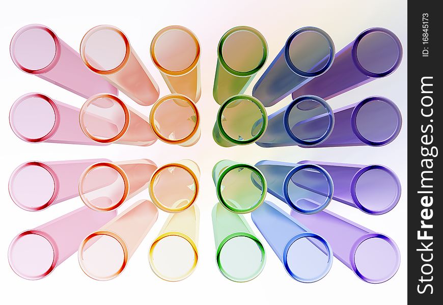 A set of multi colour test tubes