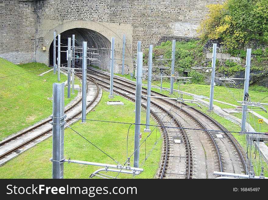 Connection of several lines of subway lines outside the tunnel. Connection of several lines of subway lines outside the tunnel