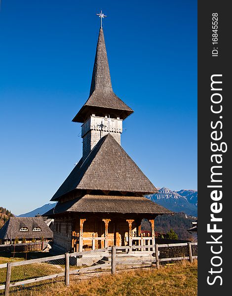 Wooden Church near Moeciu de Jos, Romania.