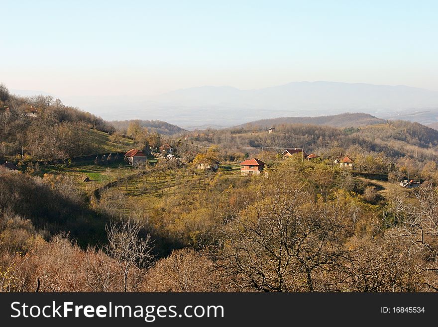 Serbian ethnic mountain village, Rudnik mountain, Serbia. Serbian ethnic mountain village, Rudnik mountain, Serbia