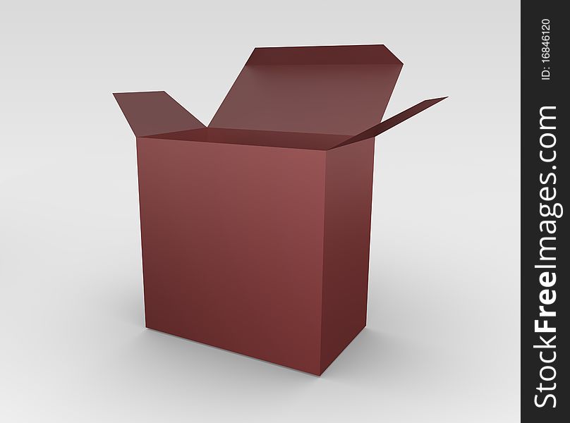 3D rendered illustration of an open red box