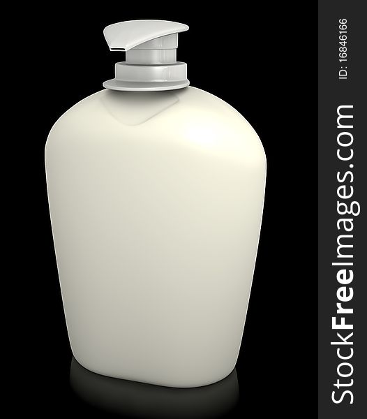 Soap Bottle On Black