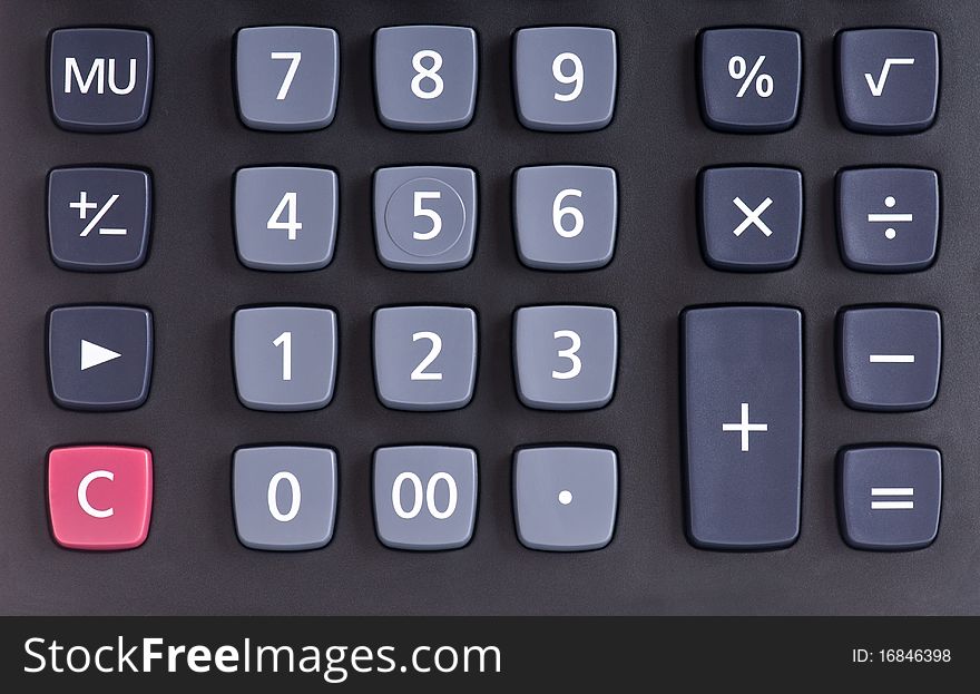 Big black calculator - keypad background