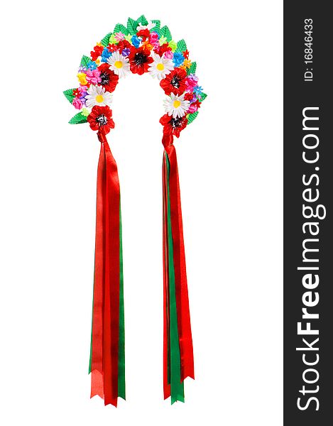 Traditional Ukrainian national wreath on white background. Traditional Ukrainian national wreath on white background