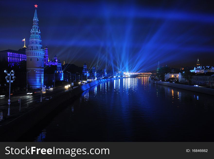 Light show. The victory day (may 9) in Moscow. 2010. Light show. The victory day (may 9) in Moscow. 2010.