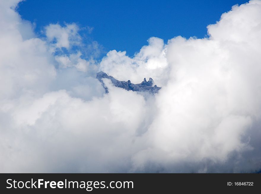 Image of cloudly mount kinabalu at afternoon. Image of cloudly mount kinabalu at afternoon