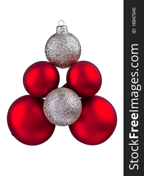 Christmas bauble decorations and holly. Christmas bauble decorations and holly