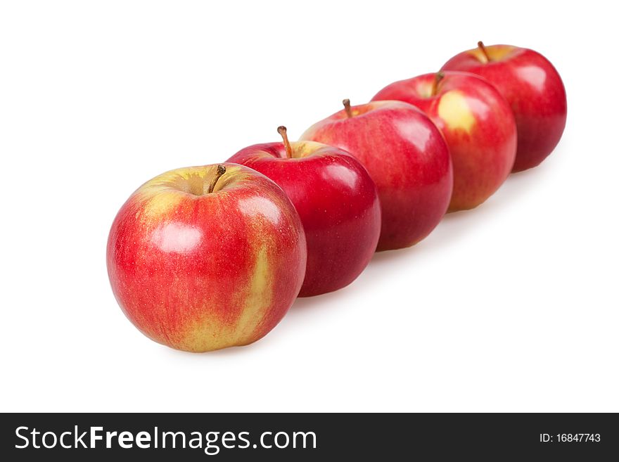 Red apples isolated on the white