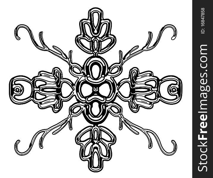 Illustration of Ornate Snowflake Decoration. Illustration of Ornate Snowflake Decoration