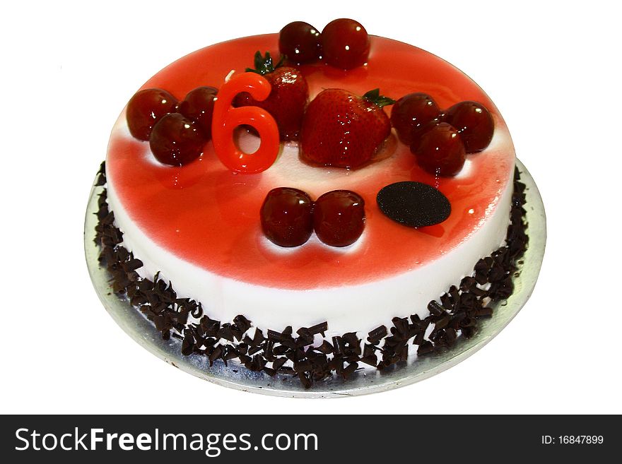 Birthday Cake With Strawberry Topping
