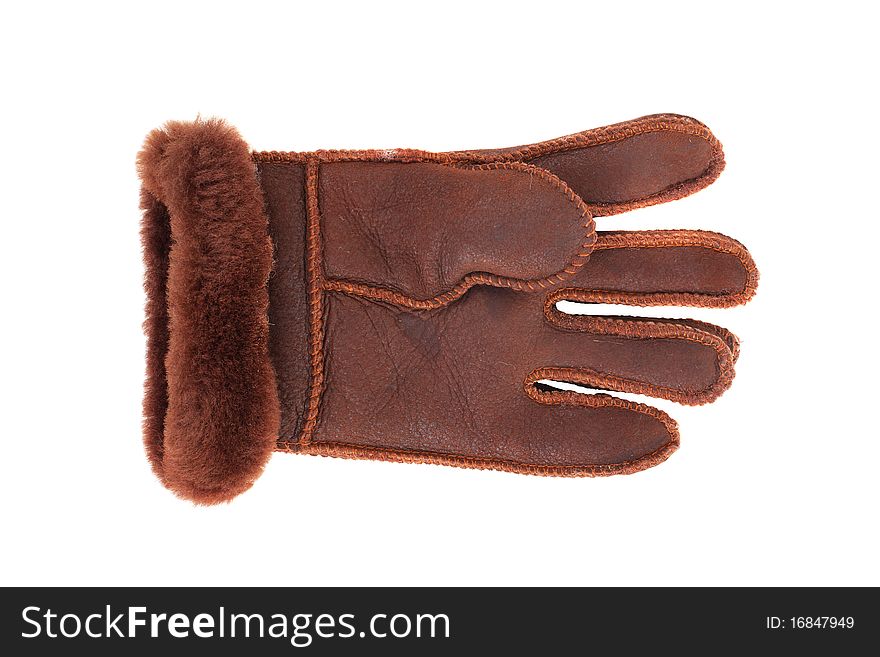 Leather Gloves With A White Background