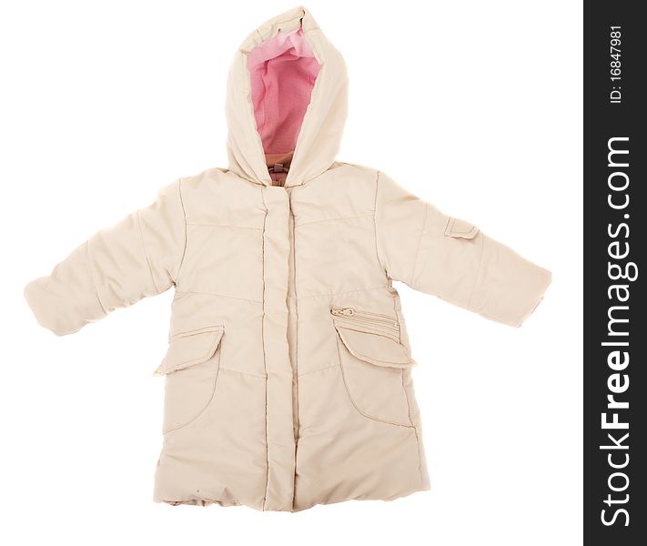 Series.baby jacket insulated on white background
