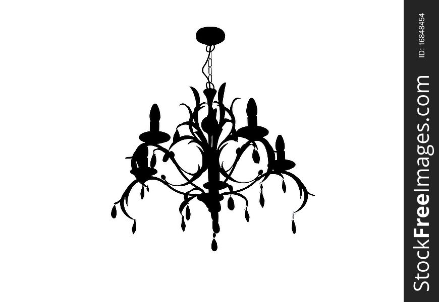 Chandelier with crystals and leaf design