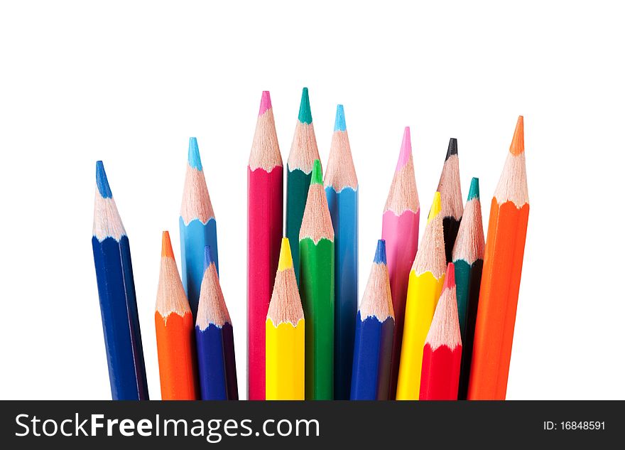 Pencils, isolated on the white background.